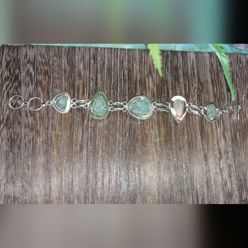 Amazonite Polished Statement Bracelet - Picture 5 of 5